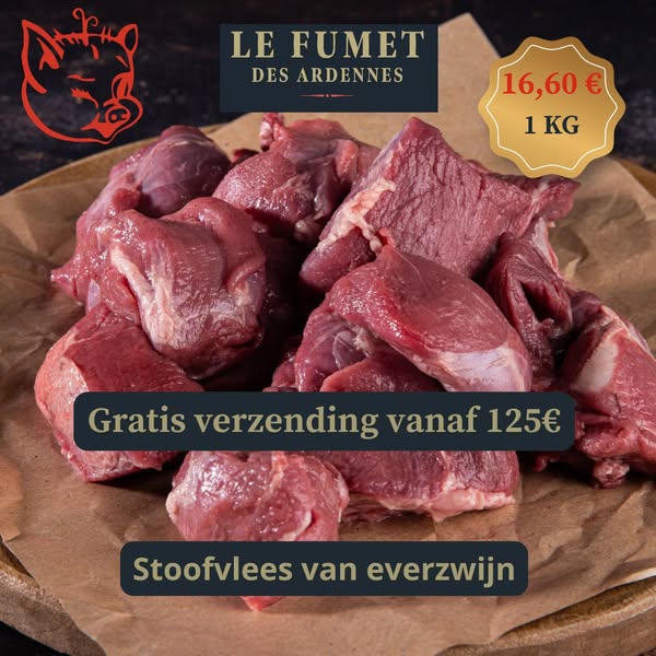 16,60€/stoofvlees van everzwijn
