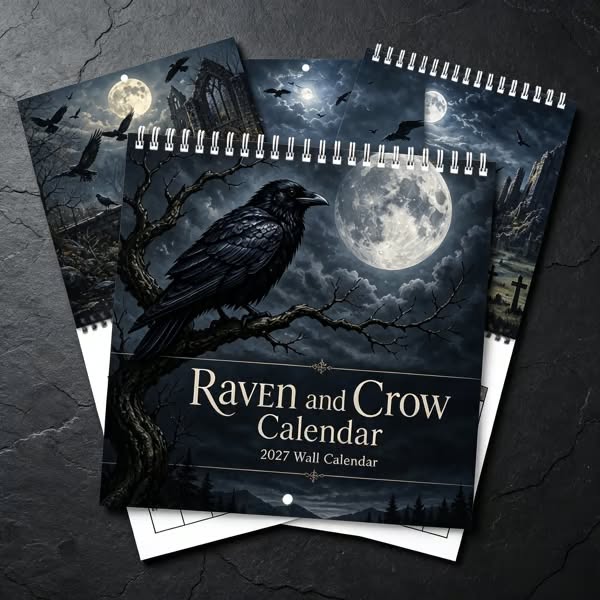 Raven & Crow 2027 Wall Calendar — 12 Months of Moonlit Gothic Art - Buy 1