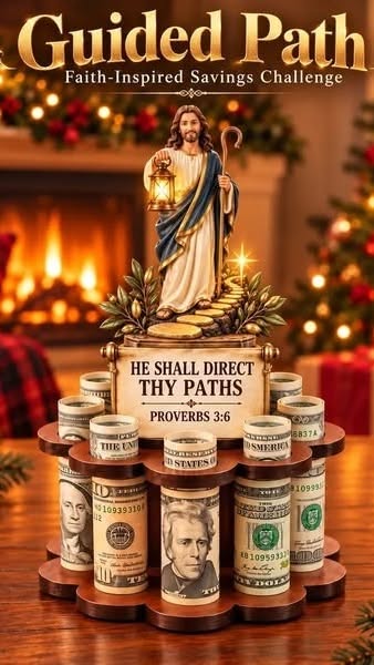 Bible Verse Savings Challenge Stand – Christian Cash Organizer & Faith-Inspired Gift