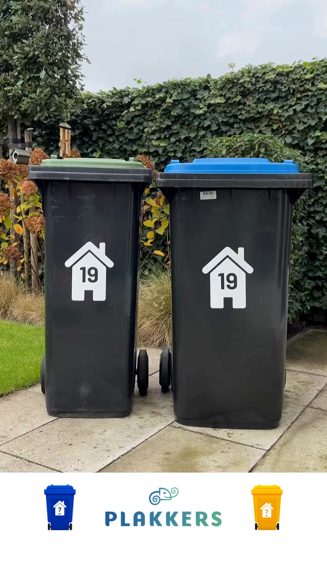 Containerstickers met eigen huisnummer | Klikostickers