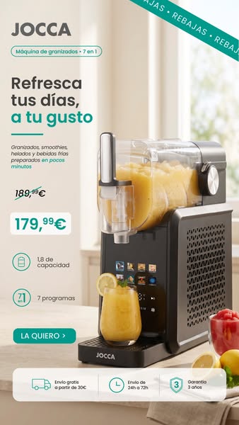 Máquina de Granizados, Helados y Bebidas Frías | Slush Machine | JOCCA