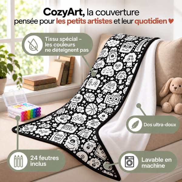CozyArt, la couverture à colorier pour les grands et les petits