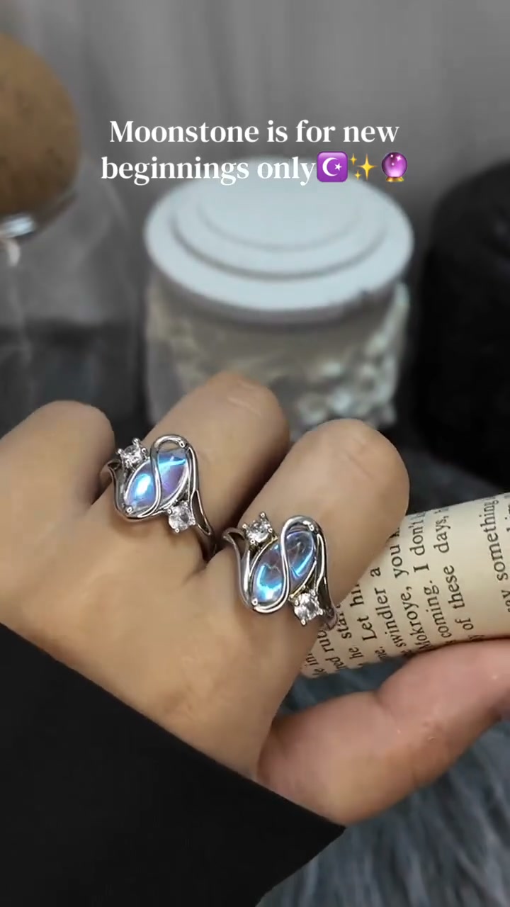 925 Sterling Silver Rainbow Moonstone Ring