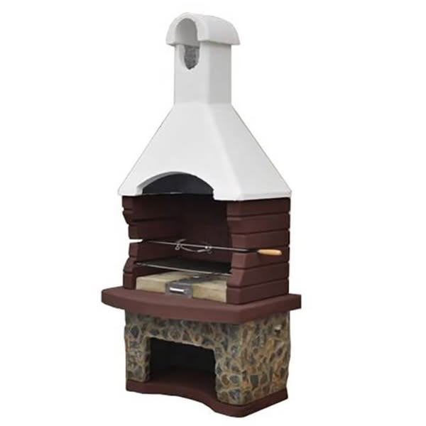 Callow Mussalla Masonry BBQ with Built in Rotisserie - Size: 114 x 76 x 208cm - Multi - Wilko
