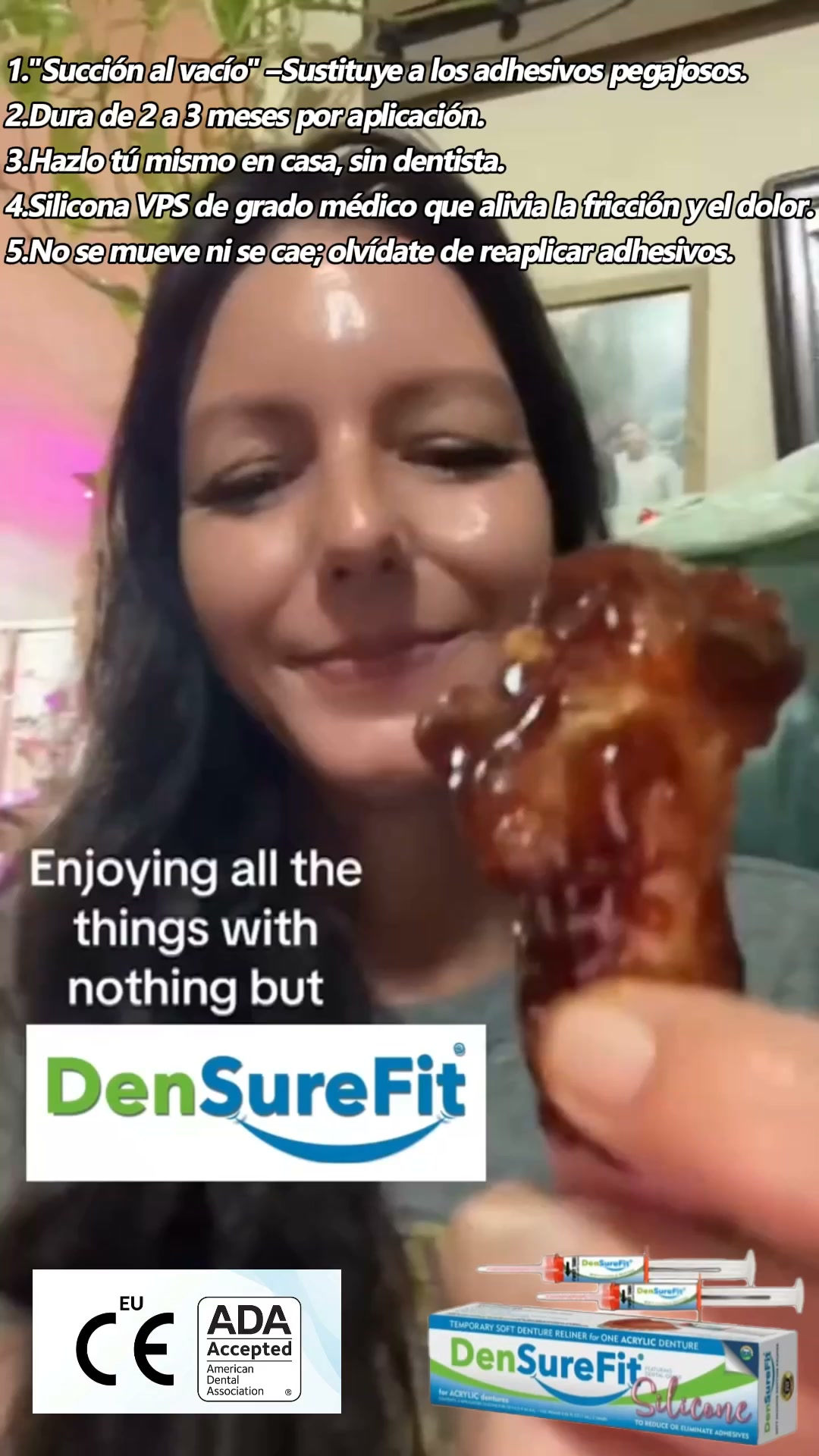 "¿Harto de que la dentadura postiza se mueva y te irrite las encías?"