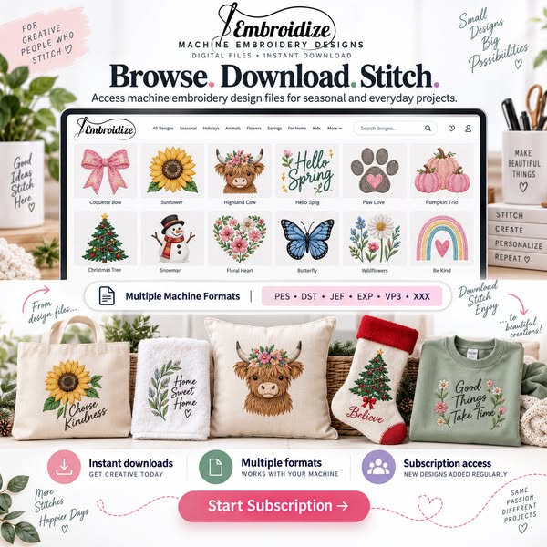 Browse. Download. Stitch.