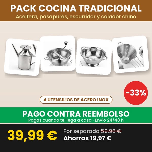 Pack Cocina Tradicional por 39,99 €