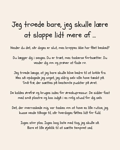 Lille redskab til ro i hovedet