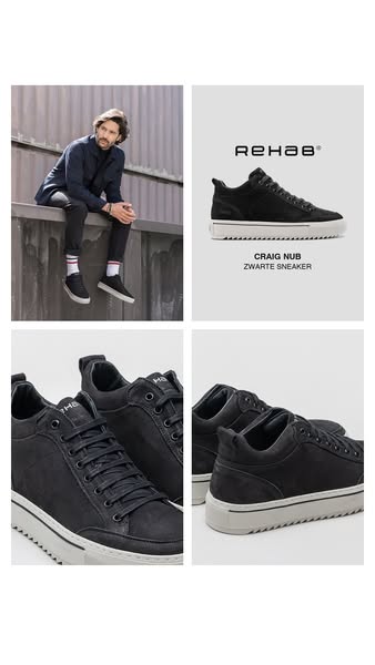 Craig Nub | Zwarte sneaker