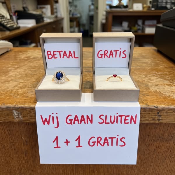1 + 1 gratis. Wij sluiten na 32 jaar.