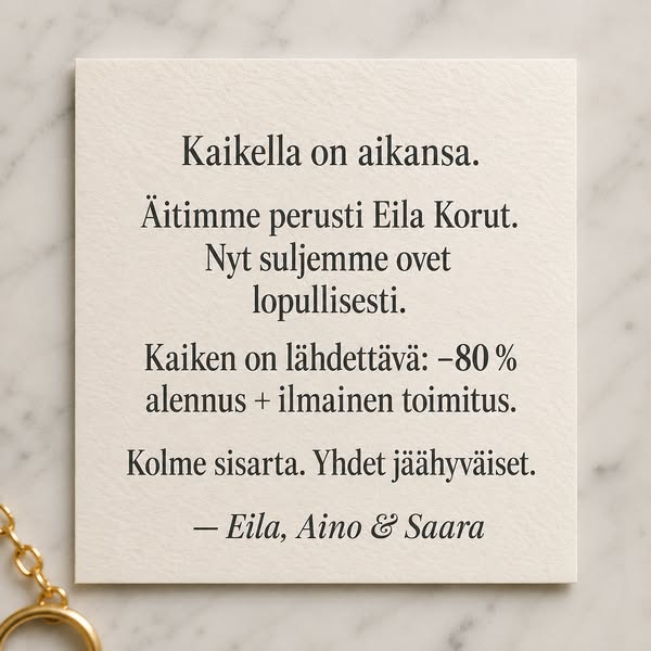 Olemme tulleet tien päähän
