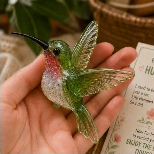 Emotional Sea Glass Support Animal Gift Set – A Meaningful Little Reminder That You Matter - Hummingbird