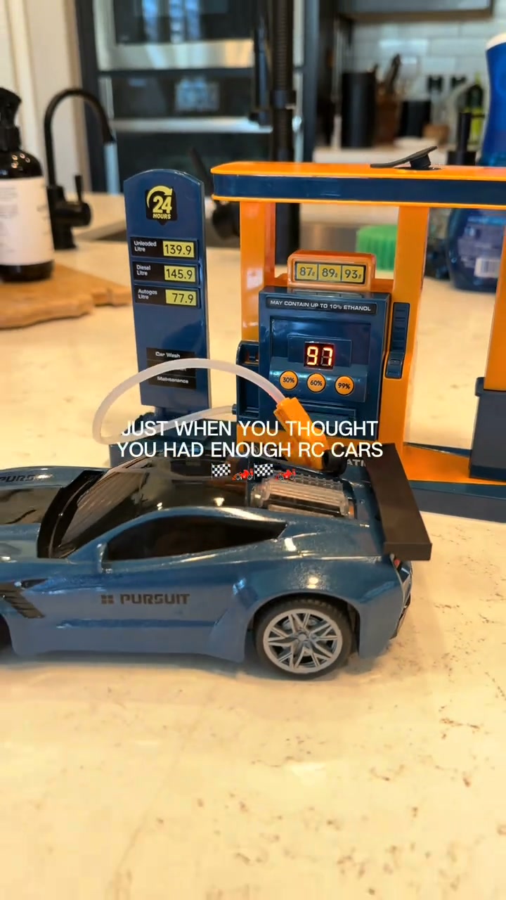 RC Car with Mini Gas Station Playset