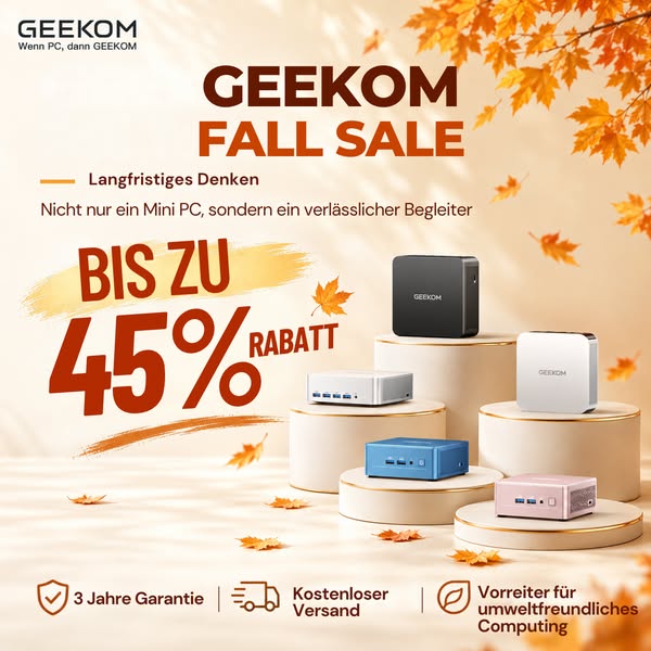 GEEKOM Herbst-Sale: Bis 45% sparen