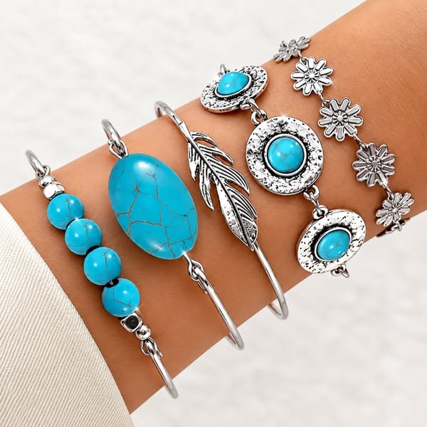 Conjunto Floral Turquesa · −45%