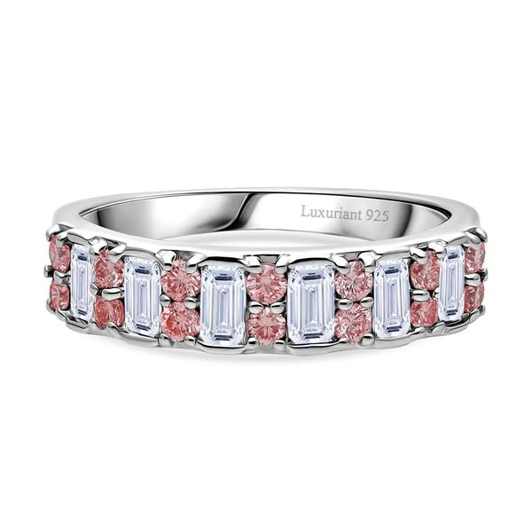 LUXURIANT DIAMOND -Lab Grown Diamant SI-GH, Lab Grown Rosa Diamant SI-GH Ring 925 Silber platiniert (Größe 18.00) ca. 1.00 ct