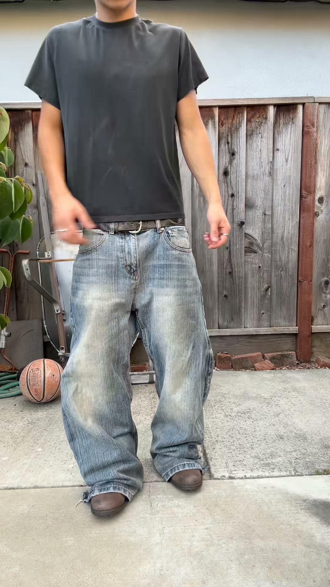 Bamboo Weave Baggy Jeans | 10% OFF