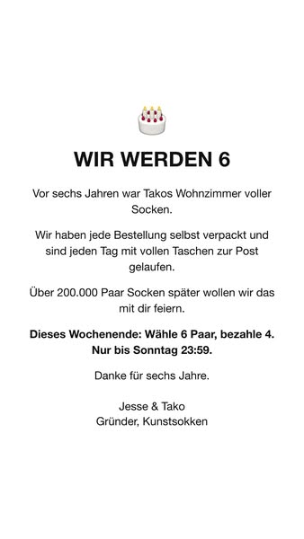 Wähle 6 Paar, bezahle 4