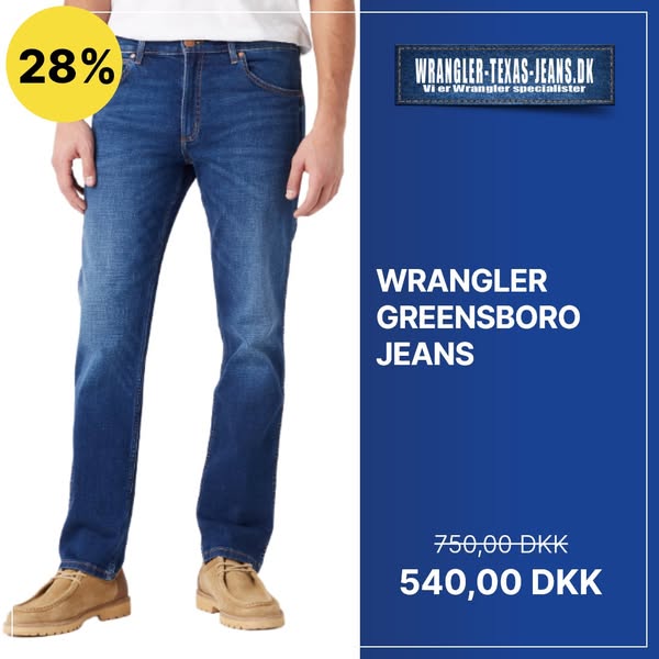 WRANGLER GREENSBORO JEANS (STRETCH) BLÅ 33/36
