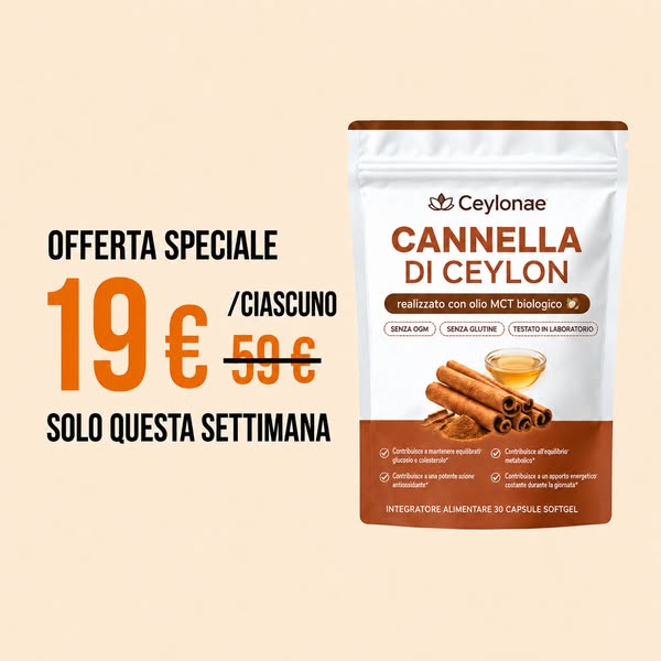 Cannella di Ceylon 7.200 mg equivalenti con olio MCT