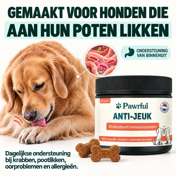 Gemaakt voor honden die hun poten likken
