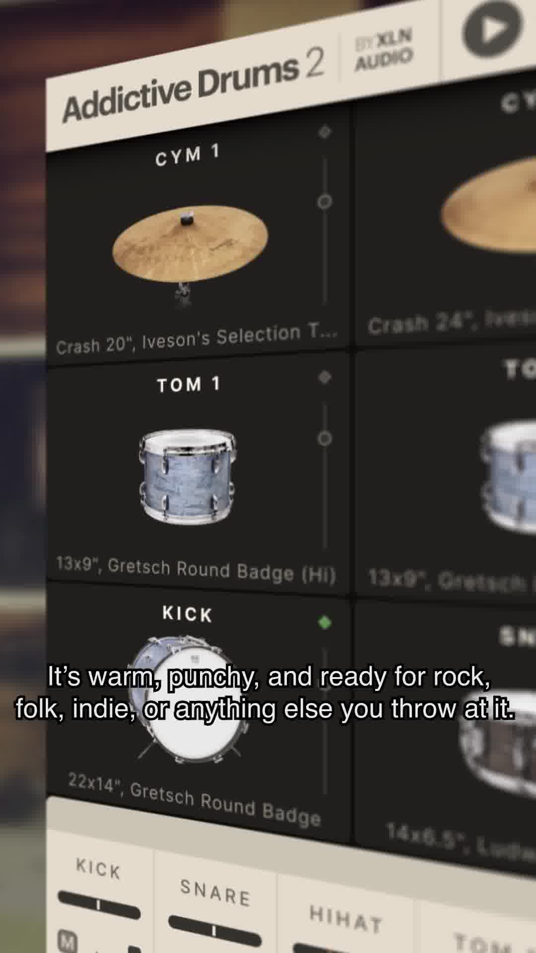 Seasoned, well-rounded drums that sit well in any mix