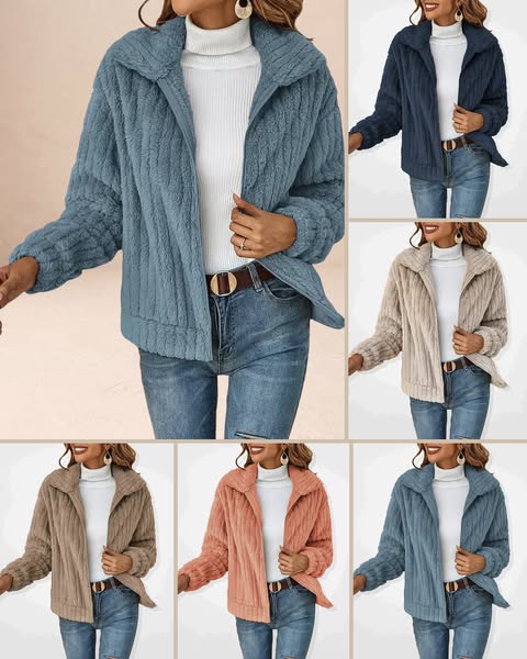 Zip-Up Jacket In Sizes S To 5XL