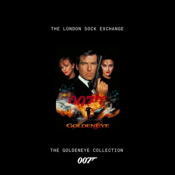 Our bestselling 007 GoldenEye Collection is back. A set of sustainably made, meticulously finished socks, inspired by the film that brought