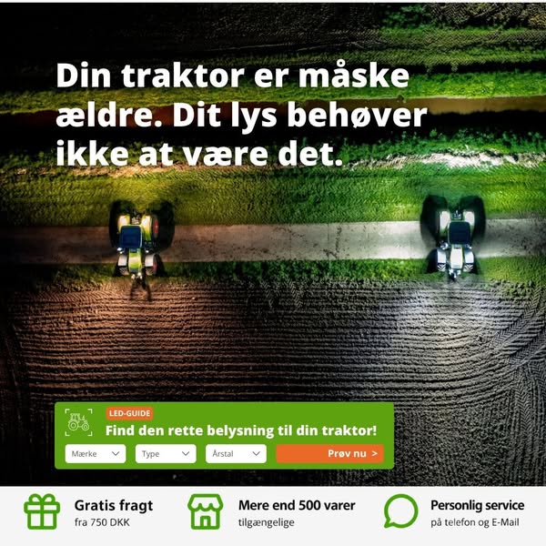 Moderne lys, pålidelig traktor