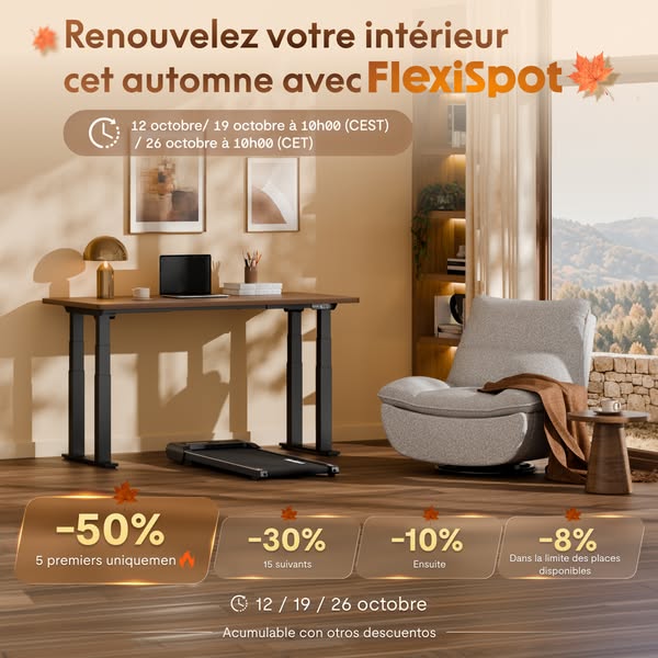 Jusqu'à -50% sur FlexiSpot
