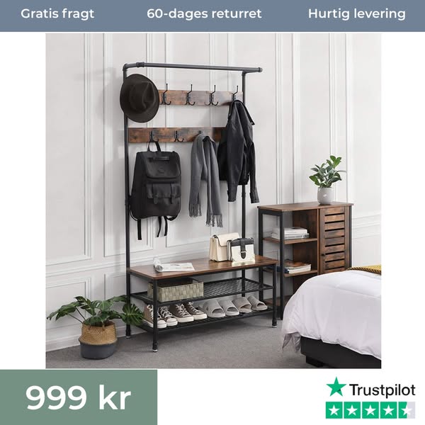 Sidebord i stærke materialer, 45 x 45 x 55 cm