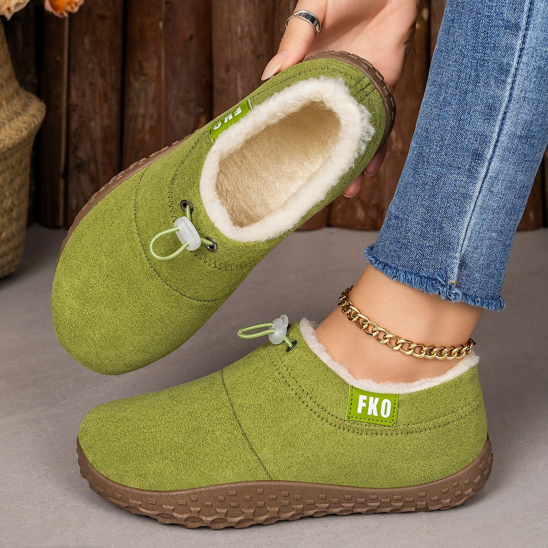 Women’s Warm Plush-Lined Mules – Warm, Comfortable & Non-Slip Shoes