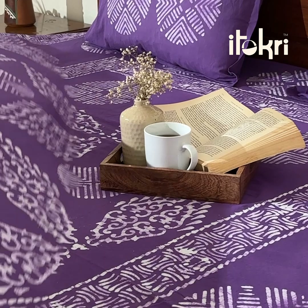 Real batik is wax-resisted and dyed. This double bedsheet is the real kind, shipped worldwide.