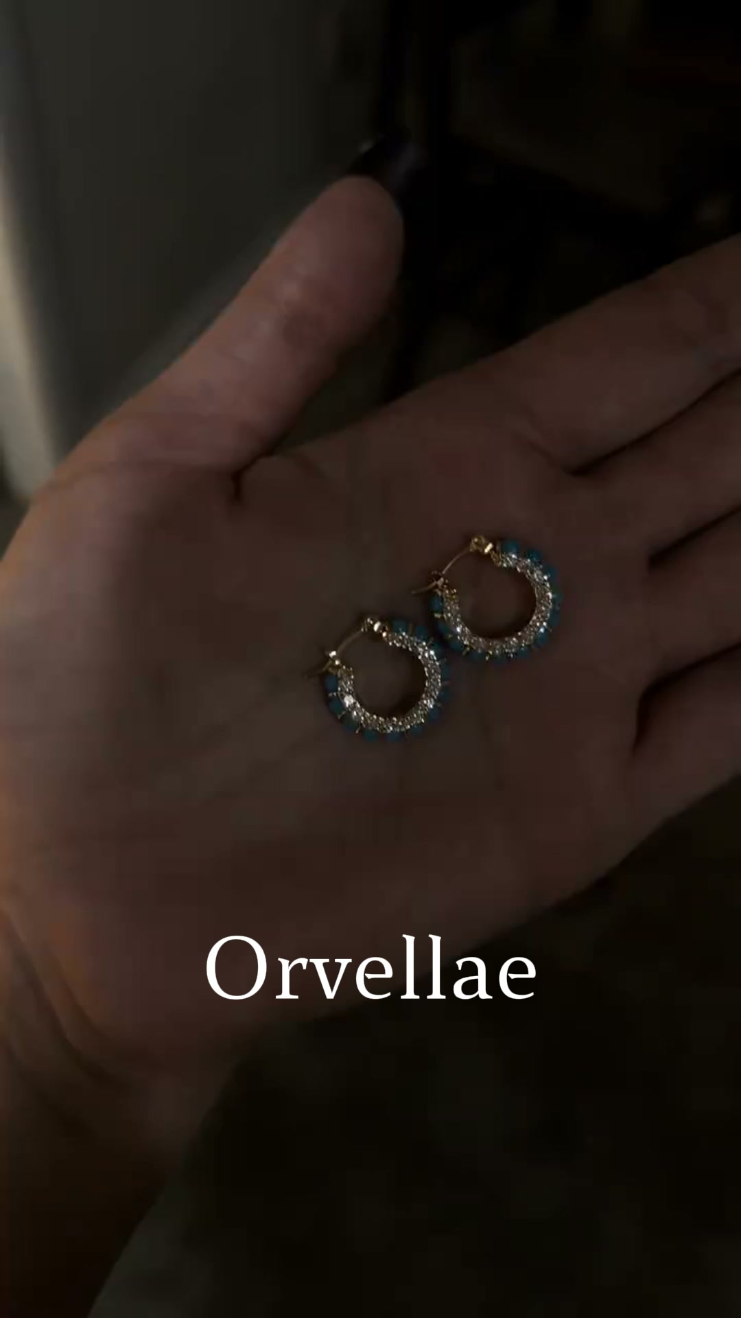 Blue Turquoise Hoop Earrings