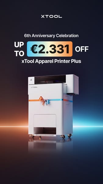 Save Up to €2.331on xTool Apparel Printer Plus