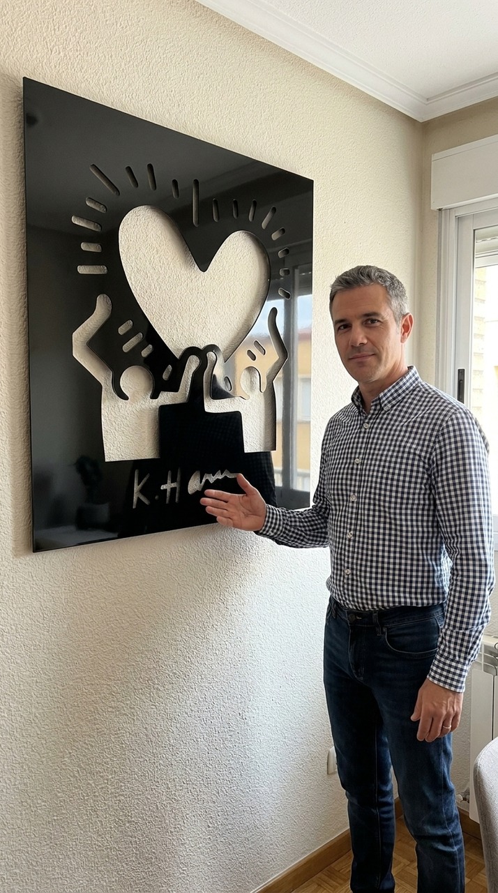 Keith Haring Corazon en aluminio