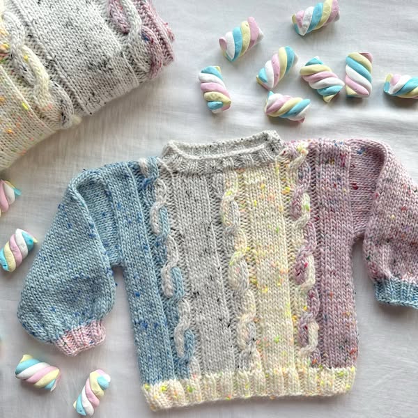 Free Marshmallow Swirls - Children’s Sweater Pattern - Download Now!
