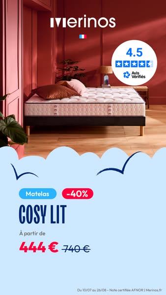 40% sur votre matelas