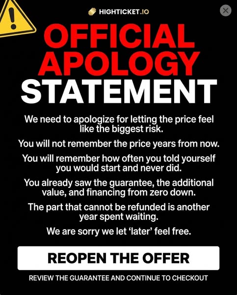 We let the price feel like the biggest risk.
