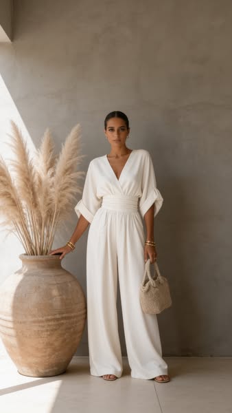 HORTENSIA | Vestido largo de gasa con escote en V