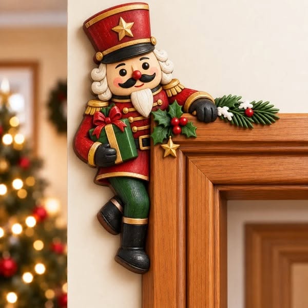 Décoration d’angle de cadre de porte de Noël Peekaboo – Personnage de Noël en 3D - Santa Claus / Left Side