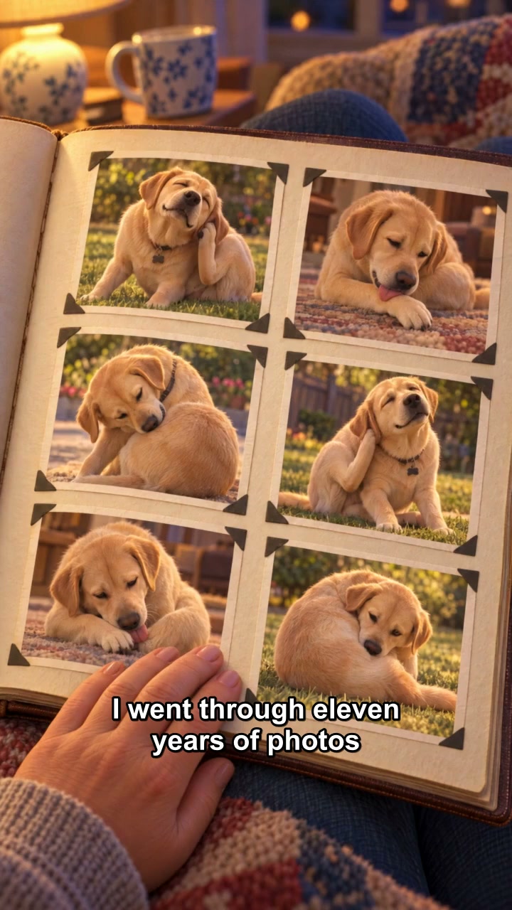 He's scratching in every photo.