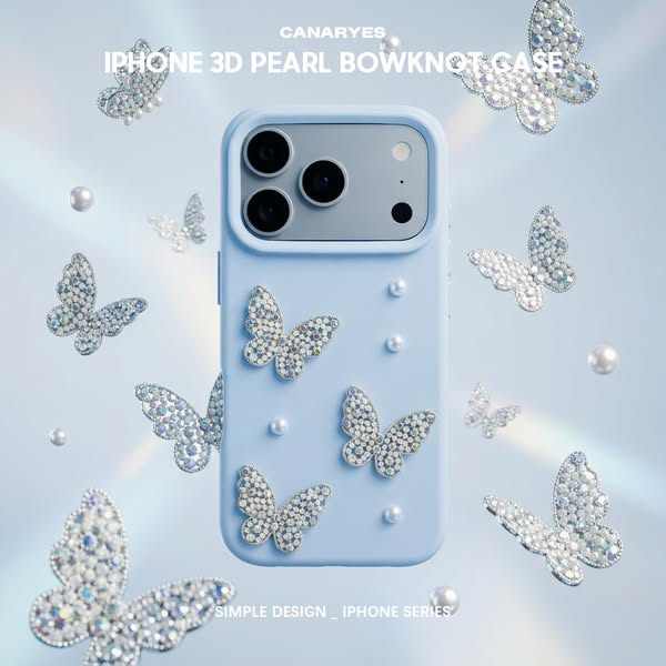 iPhone 3D Pearl Bowknot Silicone Case