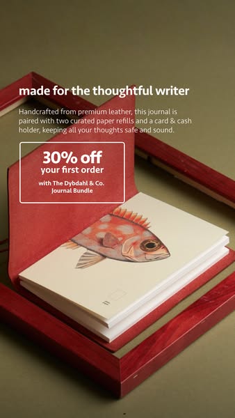 your first journal, 30% off