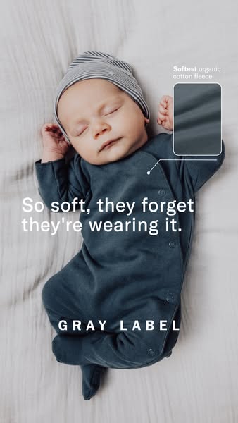 Softest organic fabrics. You'll know.