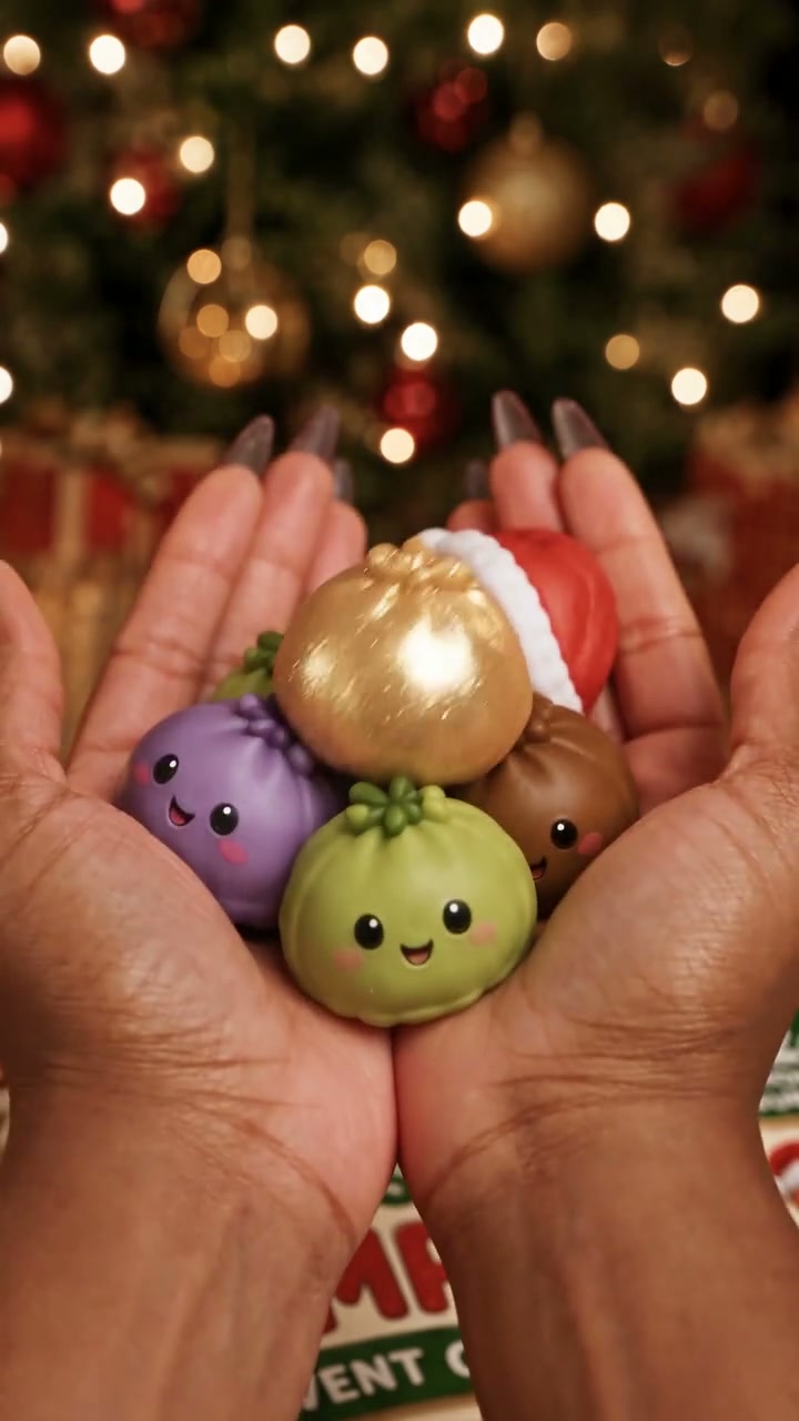 24-Day Mini Squishies Countdown Calendar – Glitter Dumpling Squeeze Toys for Daily Surprises, Stress Relief & Collectible Fun