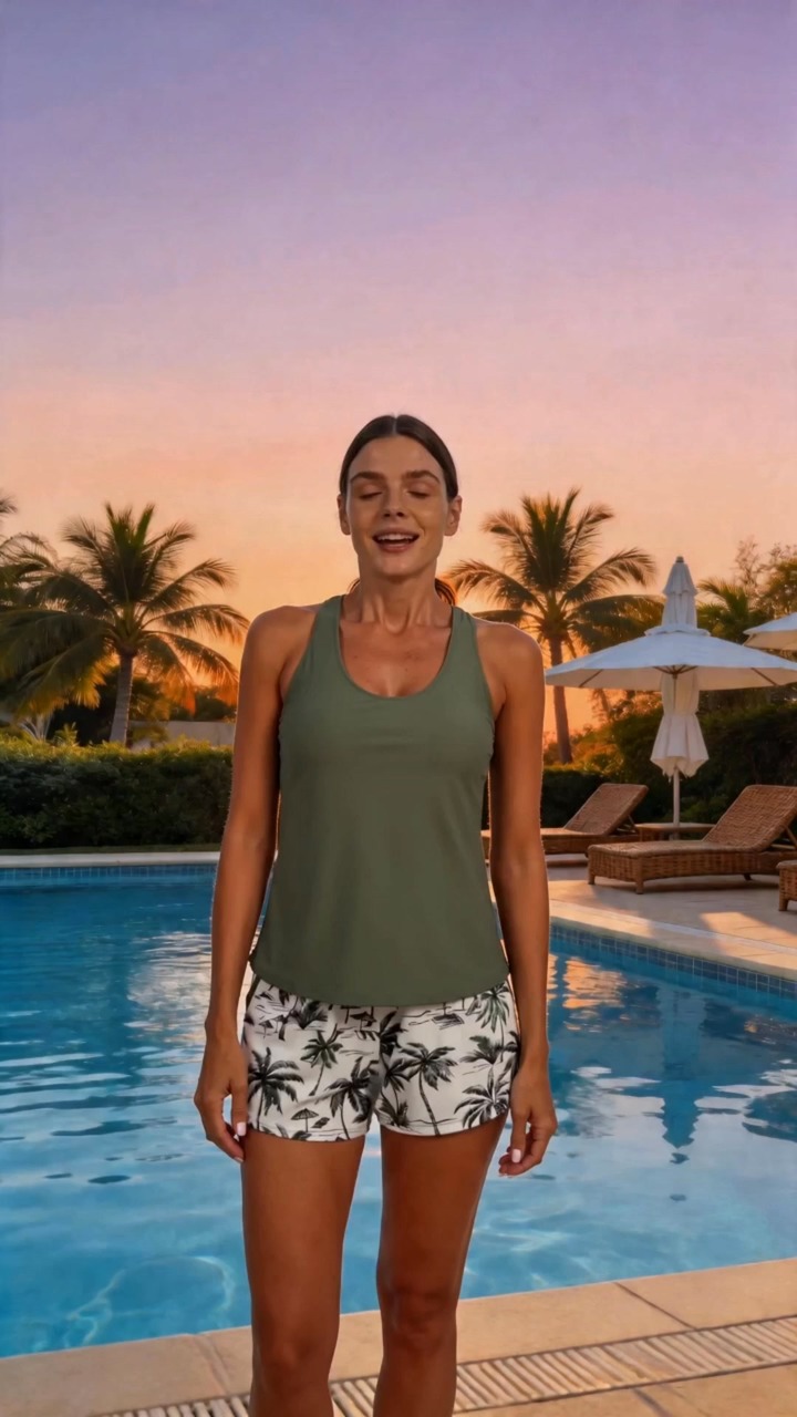 3 Piece Tankini with Shorts