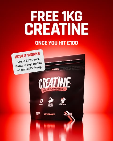 GET 1KG CREATINE FREE.