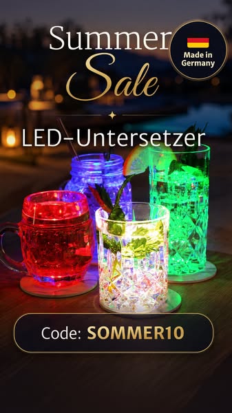 LED Untersetzer - Lassen deine Drinks leuchten