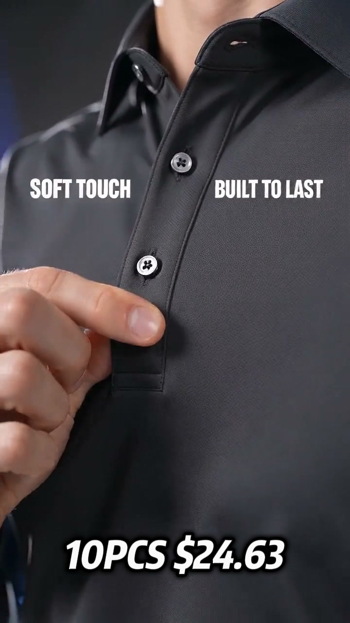 BESTSELLER | 10PCS $24.63 | Men's Lightweight Long-Sleeve Polo Shirt